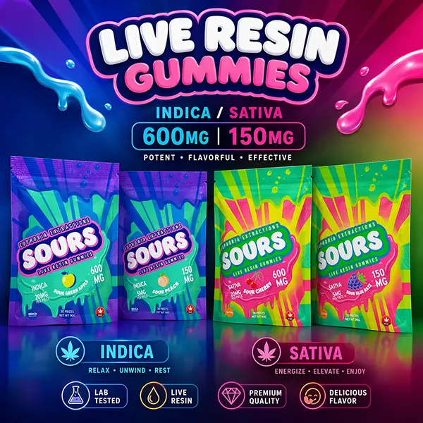 LIVE RESIN GUMMIES SOUR IND / SAT in ASSORTED FLAVORS