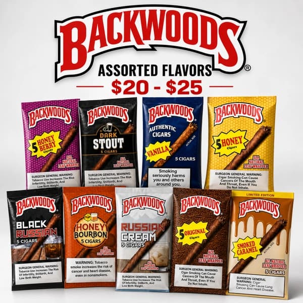 BACKWOODS ASSORTED FLAVORS $20-$25 product listing